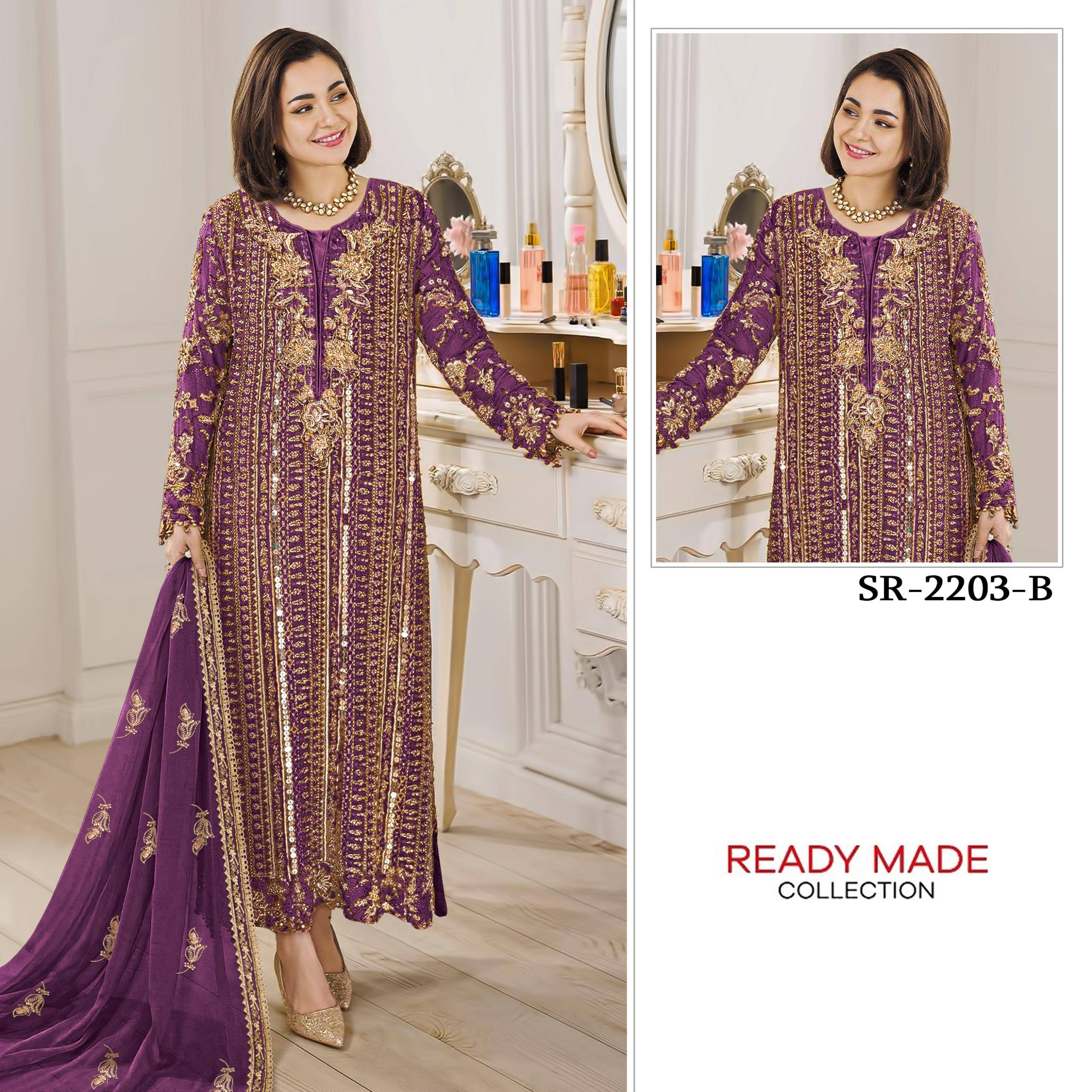 2203 COLORS by Shree Fabs 2203 a TO 2203 d SERIES Pakistani Stylish Beautiful Colourful Printed & Raga Chiffon readymade Dresses At Wholesale Price